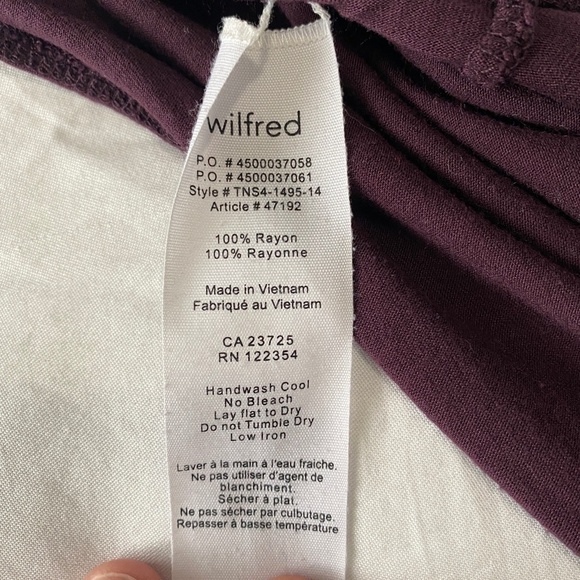 Wilfred Criss-Cross / Open Back Women's Short Sleeve Plum Tee Size Small - Picture 6 of 10